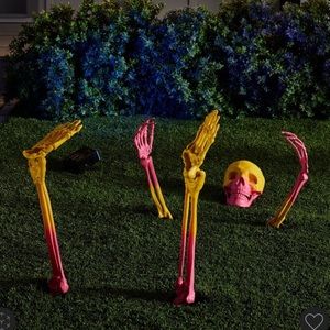 5pc Night of the Vivid Dead Ombre Skeleton Groundbreaker Halloween Scene Prop
